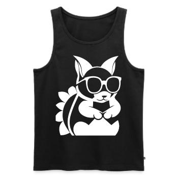 Funny Squirrel Wearing Sunglasses Squirrels - Men's Premium Organic Tank Top - black - Front - AI Model Male 178 light (178cm)
