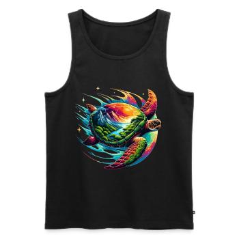 Conception de tortues galactiques pour la conservation - Débardeur bio Premium Homme - noir - Devant - AI Model Male 178 light (178cm)