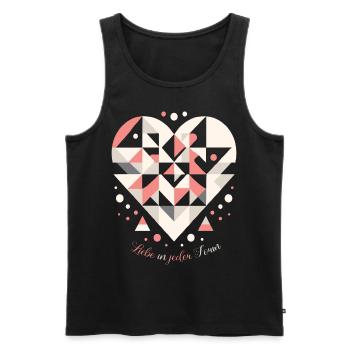 Modernes Liebesdesign: 'Liebe in jeder Form' - Männer Premium Bio Tank Top - Schwarz - Vorne - Michal (187cm)