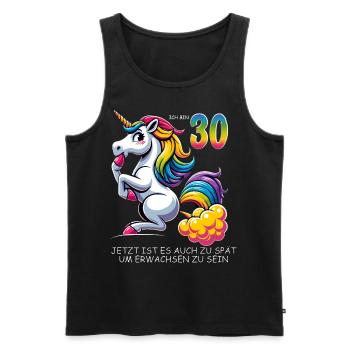 30. Geburtstag Einhorn–Humorvolles Erwachsenwerden - Männer Premium Bio Tank Top - Schwarz - Vorne - Michal (187cm)