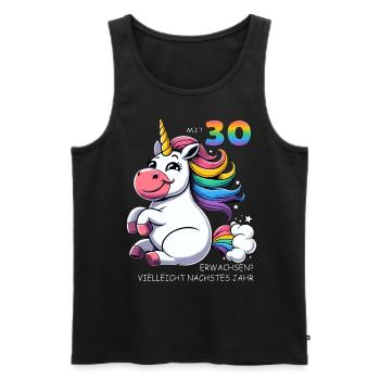 30. Geburtstag Lustiges Einhorn Motiv - Männer Premium Bio Tank Top - Schwarz - Vorne - Michal (187cm)