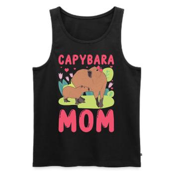 Capybara Mom Capy - Men's Premium Organic Tank Top - black - Front - AI Model Male 178 light (178cm)