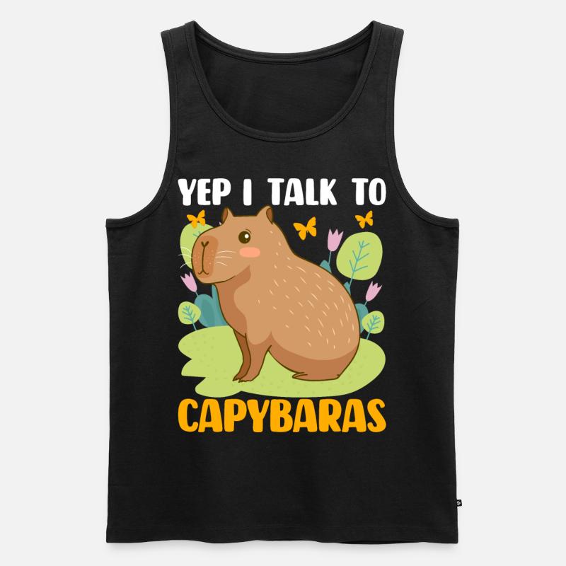 Capybara Capy - Männer Premium Bio Tank Top - Schwarz