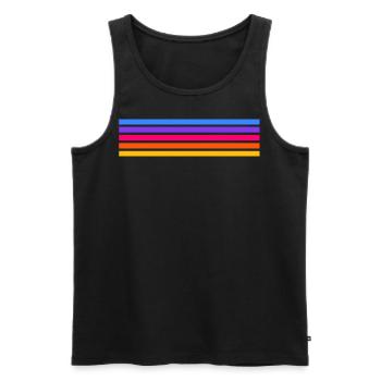 Retro stripe design in vintage colors - Men's Premium Organic Tank Top - black - Front - AI Model Male 178 light (178cm)