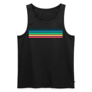 Retro stripe design in vintage colors - Men's Premium Organic Tank Top - black - Front - AI Model Male 178 light (178cm)