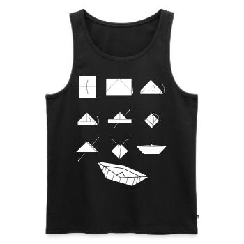 Papierschiffe falten Origami Papierboot - Männer Premium Bio Tank Top - Schwarz - Vorne - AI Model Male 178 light (178cm)