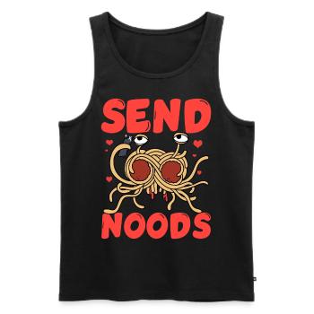 Flying Spaghetti Monster FSM - Men's Premium Organic Tank Top - black - Front - AI Model Male 178 light (178cm)