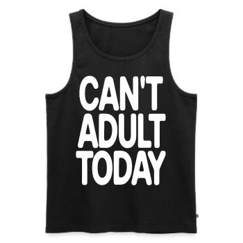 Can’t Adult Today - Texte minimaliste drôle - Débardeur bio Premium Homme - noir - Devant - AI Model Male 178 light (178cm)