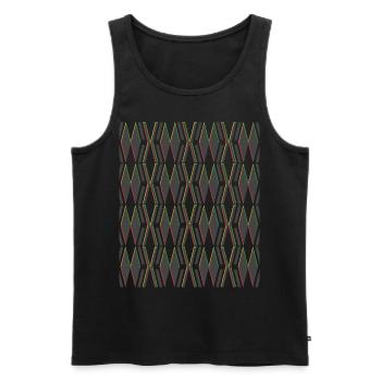 criss cross design - Men's Premium Organic Tank Top - black - Front - AI Model Male 178 light (178cm)