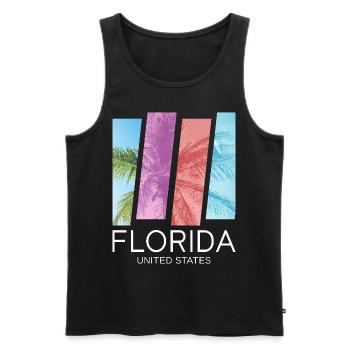 Florida USA Miami America Summer Palm Trees Beach - Men's Premium Organic Tank Top - black - Front - Michal (187cm)