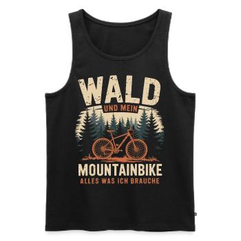 Mountainbike Downhill Berge Vintage Spruch - Männer Premium Bio Tank Top - Schwarz - Vorne - Michal (187cm)