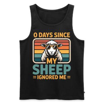 0 jours depuis que mes moutons m’ont ignoré Éleveur de moutons - Débardeur bio Premium Homme - noir - Devant - Michal (187cm)