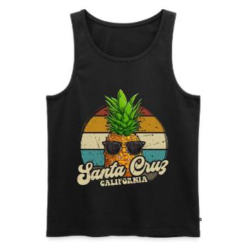 Santa Cruz California rétro vintage ananas des années 70 - Débardeur bio Premium Homme - noir - Devant - Michal (187cm)