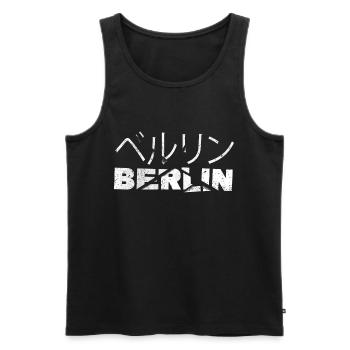 Berlin Germany City Japan Japanese script - Men's Premium Organic Tank Top - black - Front - AI Model Male 178 light (178cm)