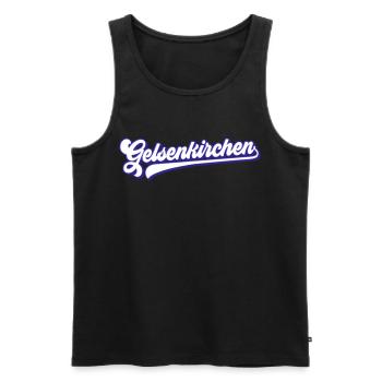 Gelsenkirchen Text | Colors changeable - Men's Premium Organic Tank Top - black - Front - Michal (187cm)