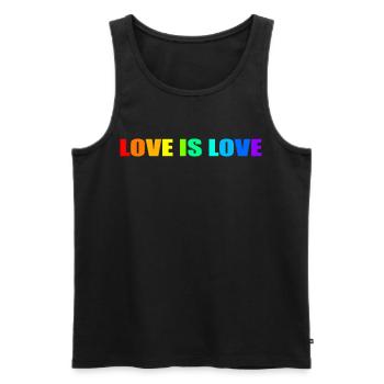 Love is love - Men's Premium Organic Tank Top - black - Front - AI Model Male 178 light (178cm)