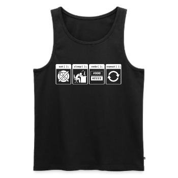 Eat Sleep Code Repeat – Coder Workflow Design - Männer Premium Bio Tank Top - Schwarz - Vorne - AI Model Male 178 light (178cm)