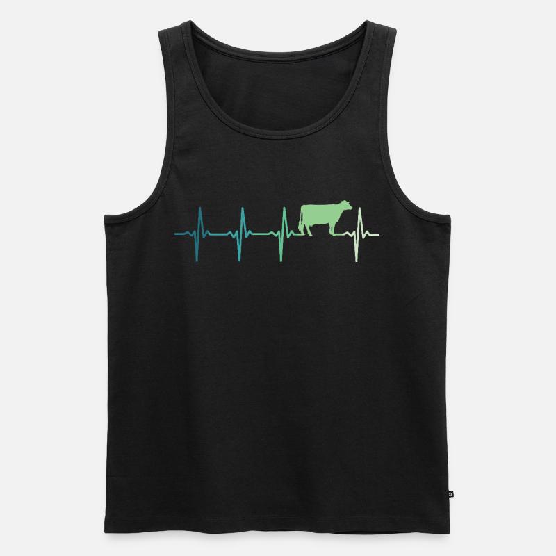 Kuhherzschlag Kühe Bauer - Männer Premium Bio Tank Top - Schwarz