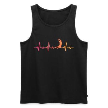Basketball sunset heartbeat player - Men's Premium Organic Tank Top - black - Front - Michal (187cm)