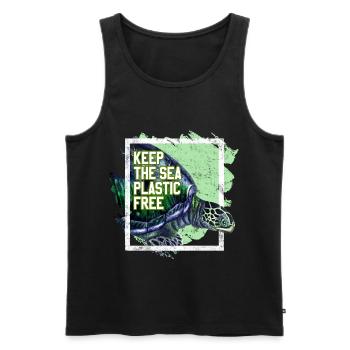 Umweltschutz Shirt Aktivist Plastikfrei Recycling - Männer Premium Bio Tank Top - Schwarz - Vorne - AI Model Male 178 light (178cm)