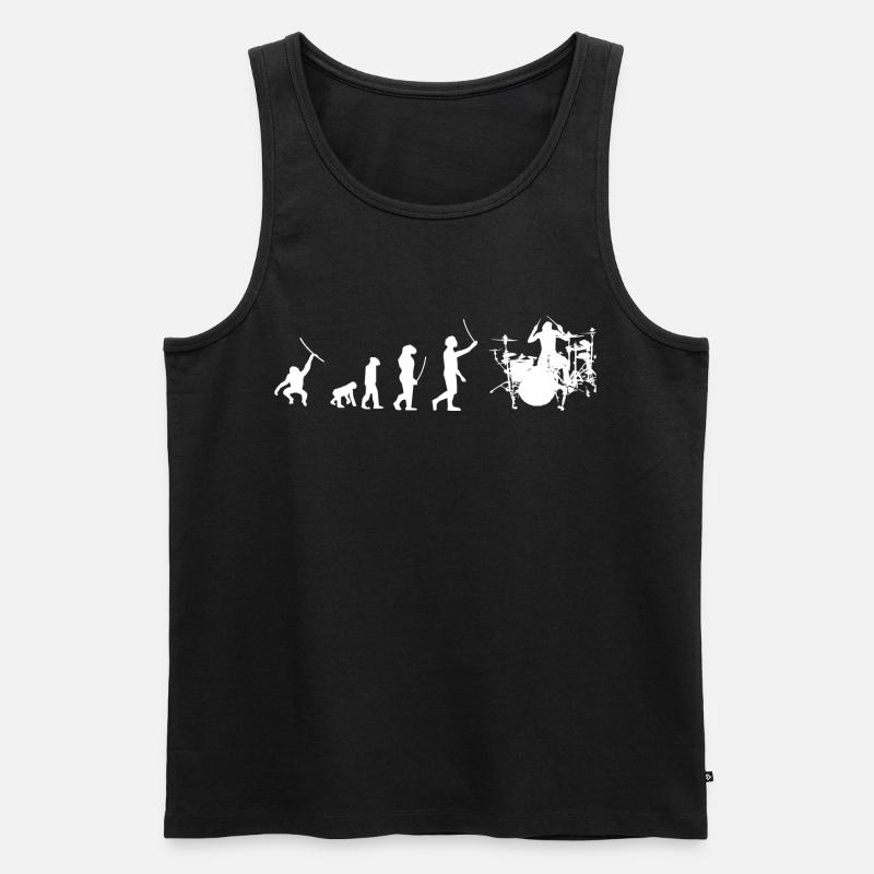 Evolution Drummer - Männer Premium Bio Tank Top - Schwarz