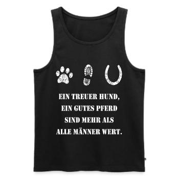 Pferdesprüche und Reitersprüche Reitsport - Männer Premium Bio Tank Top - Schwarz - Vorne - Michal (187cm)