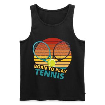 tennis / Tennis / Tennis spieler / Tennis Spielen - Männer Premium Bio Tank Top - Schwarz - Vorne - AI Model Male 178 light (178cm)