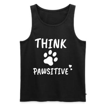 Think Pawsitive Hundepfote Hunde Tatze Optimist - Männer Premium Bio Tank Top - Schwarz - Vorne - Michal (187cm)