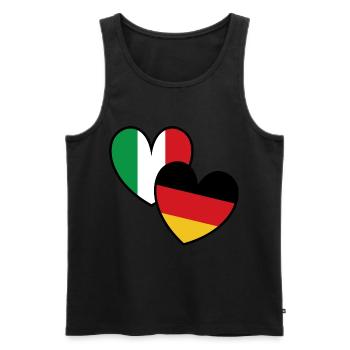 Italien Deutschland Herzen - Männer Premium Bio Tank Top - Schwarz - Vorne - Michal (187cm)