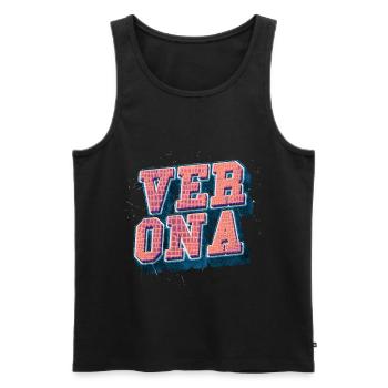 Verona Italy City Font Vintage Retro Skyline - Men's Premium Organic Tank Top - black - Front - Michal (187cm)