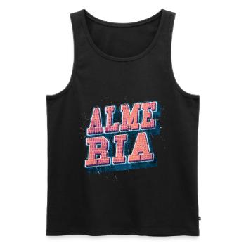 Almeria Spanien Stadt Schrift Vintage Retro - Männer Premium Bio Tank Top - Schwarz - Vorne - Michal (187cm)