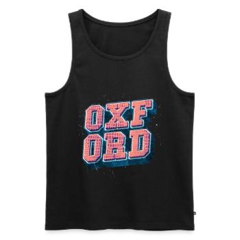 Oxford Angleterre UK City Font Vintage Rétro - Débardeur bio Premium Homme - noir - Devant - AI Model Male 178 light (178cm)