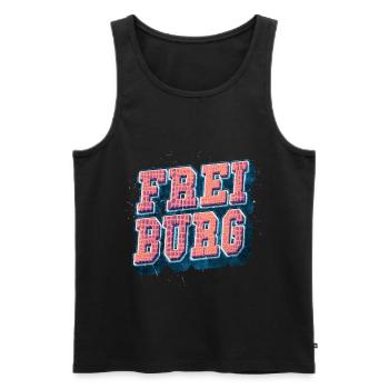 Freiburg Germany City Font Vintage Retro - Men's Premium Organic Tank Top - black - Front - AI Model Male 178 light (178cm)