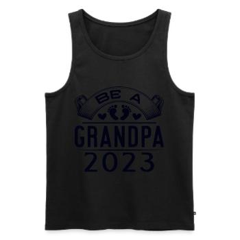 Werdender Opa 2023, 2023 werde ich Opa, 2023 Opa - Männer Premium Bio Tank Top - Schwarz - Vorne - AI Model Male 178 light (178cm)