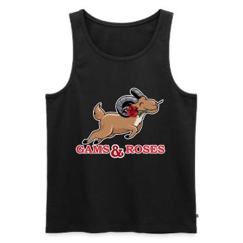 Gams & Roses Bayrisches Motiv - Männer Premium Bio Tank Top - Schwarz - Vorne - Michal (187cm)
