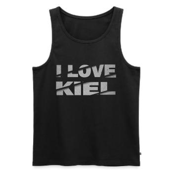 Kiel Germany City Font Skyline I Love - Men's Premium Organic Tank Top - black - Front - AI Model Male 178 light (178cm)