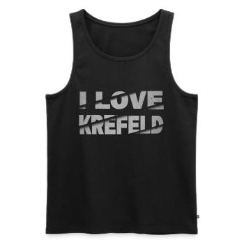 Krefeld Germany City Font Skyline I Love - Men's Premium Organic Tank Top - black - Front - Michal (187cm)