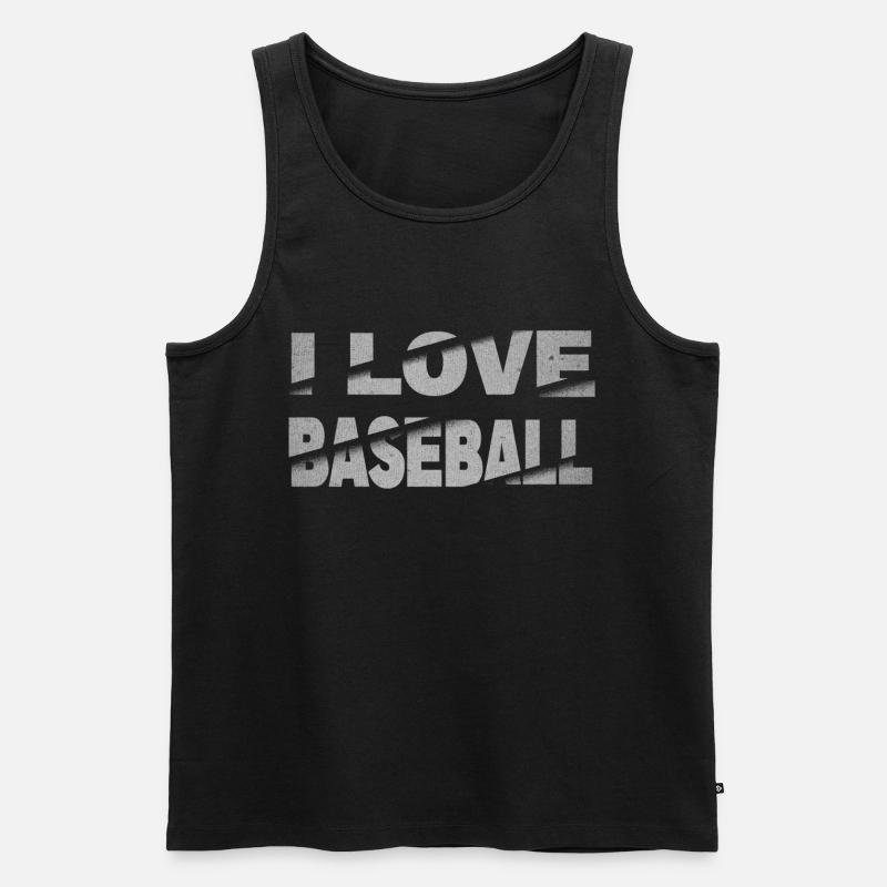I Love Baseball - Männer Premium Bio Tank Top - Schwarz