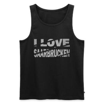 Saarbrücken Deutschland Stadt Schrift I Love - Männer Premium Bio Tank Top - Schwarz - Vorne - Michal (187cm)
