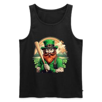 St. Patrick's Day Shamrock Baseball - Men's Premium Organic Tank Top - black - Front - Michal (187cm)
