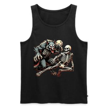 Gruseliges Halloween Party Kostüm Werwolf Und - Men's Premium Organic Tank Top - black - Front - Michal (187cm)