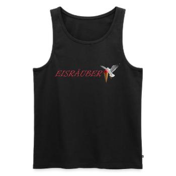 Eisräuber Design mit fliegender Möwe - Men's Premium Organic Tank Top - black - Front - AI Model Male 178 light (178cm)