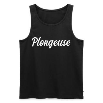 Plongeuse Sous-Marine Palmes Bouteille Océan - Débardeur bio Premium Homme - noir - Devant - Michal (187cm)