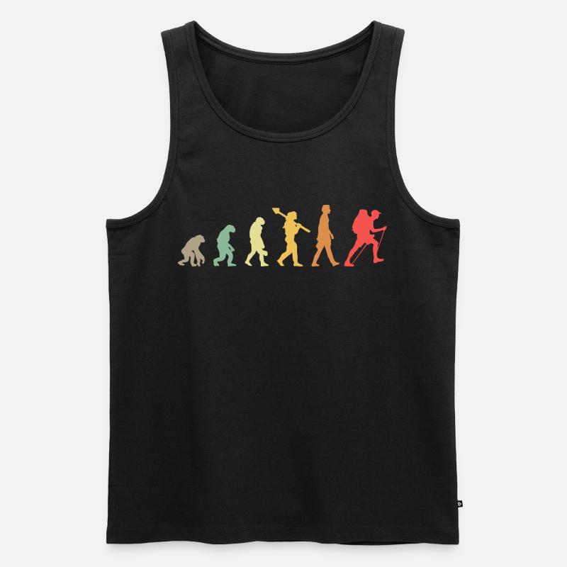 Evolution Hiking Wander - Männer Premium Bio Tank Top - Schwarz