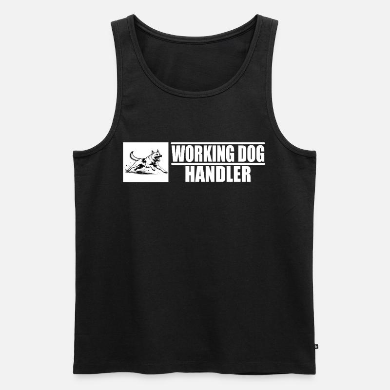 Working Dog Handler Motiv  - Männer Premium Bio Tank Top - Schwarz