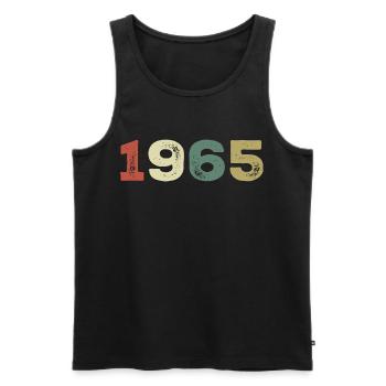1965 Born in 1965 - Men's Premium Organic Tank Top - black - Front - AI Model Male 178 light (178cm)