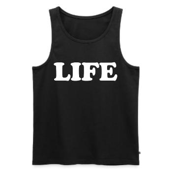 That says Life The Word Life - Männer Premium Bio Tank Top - Schwarz - Vorne - Michal (187cm)