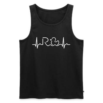 Enfin, pension - retraite - retraite - Débardeur bio Premium Homme - noir - Devant - AI Model Male 178 light (178cm)