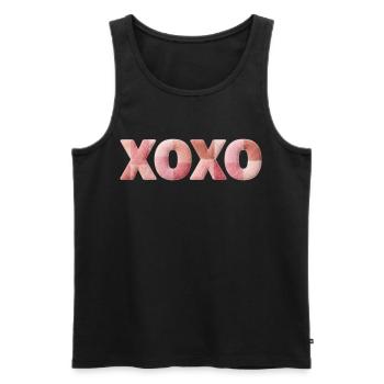 XOXO Patchwork Spruch Kuss Umarmung - Männer Premium Bio Tank Top - Schwarz - Vorne - AI Model Male 178 light (178cm)