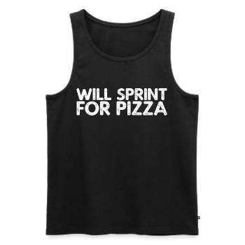 Will Sprinter pour la pizza - Débardeur bio Premium Homme - noir - Devant - AI Model Male 178 light (178cm)